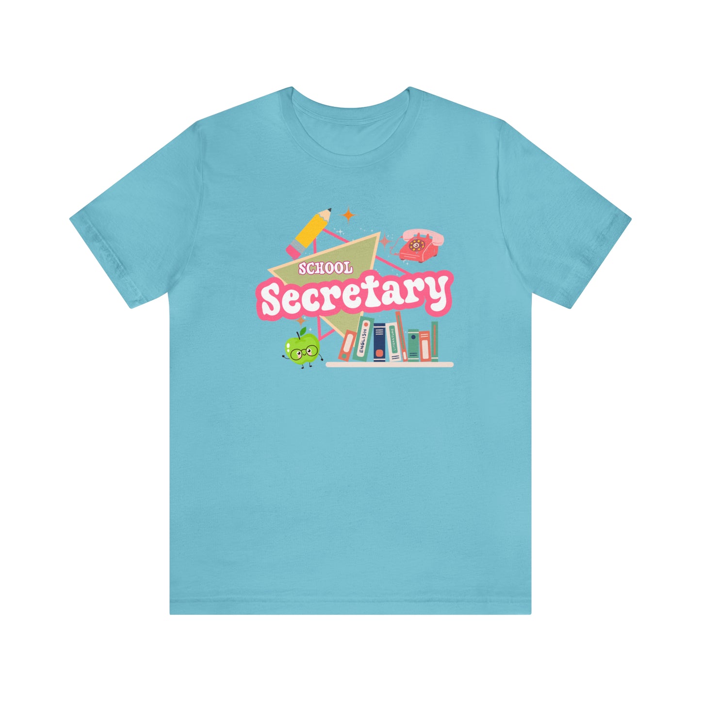 School Secretary shirt, 90s shirt, 90s teacher shirt, colorful school secretary shirt, colorful school shirt, T543