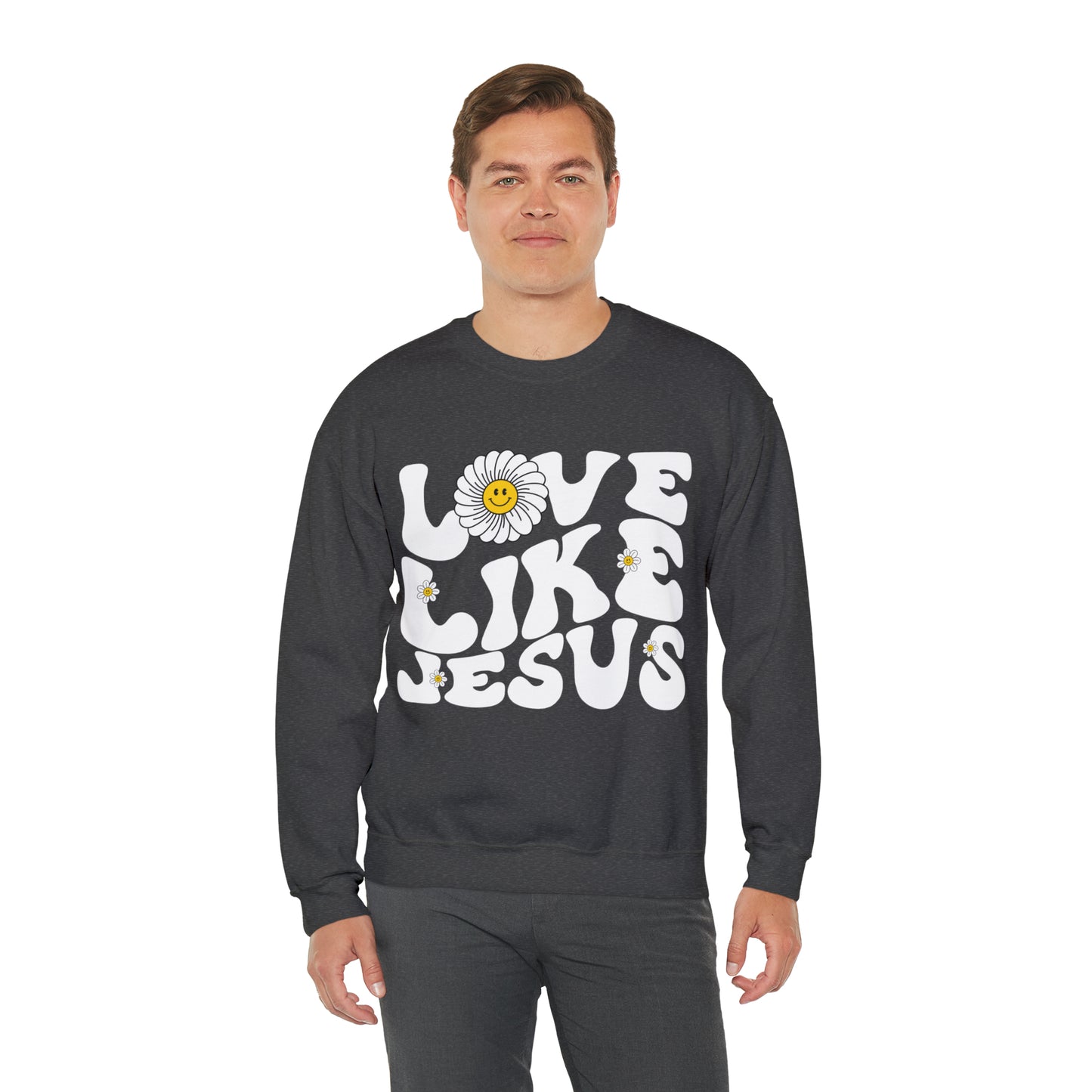 Retro Love Like Jesus Sweatshirt, Cute Jesus Sweatshirt, Women's Christian Clothing, Unisex Crewneck Christian Sweatshirt, S851