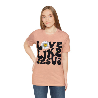 Retro Love Like Jesus Shirt, Cute Jesus Shirt, Women's Christian Clothing, Unisex Crewneck Christian Shirt, T851