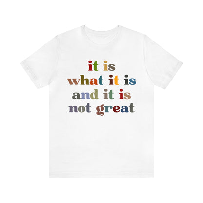 It Is What It Is And It Is Not Great Shirt, Funny Quote Shirt, Funny Meme Shirt, Funny Mood Shirt, Shirt for Women, Gift for Women, T1511