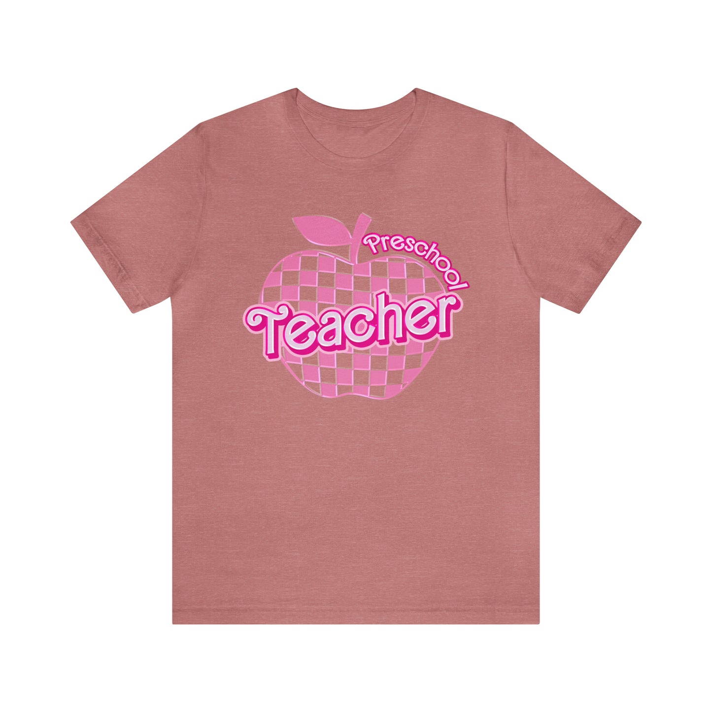 Preschool Teacher Shirt, Pink Teacher Shirts, Trendy Teacher Tshirt, Teacher Appreciation Checkered Teacher Tee, Gifts for Teachers, T798