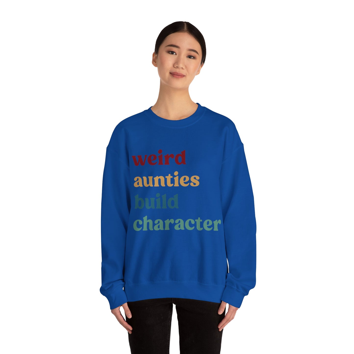 Weird Aunties Build Character Sweatshirt, Retro Auntie Sweatshirt, Best Auntie Sweatshirt from Mom, Gift for Best Auntie, S1097