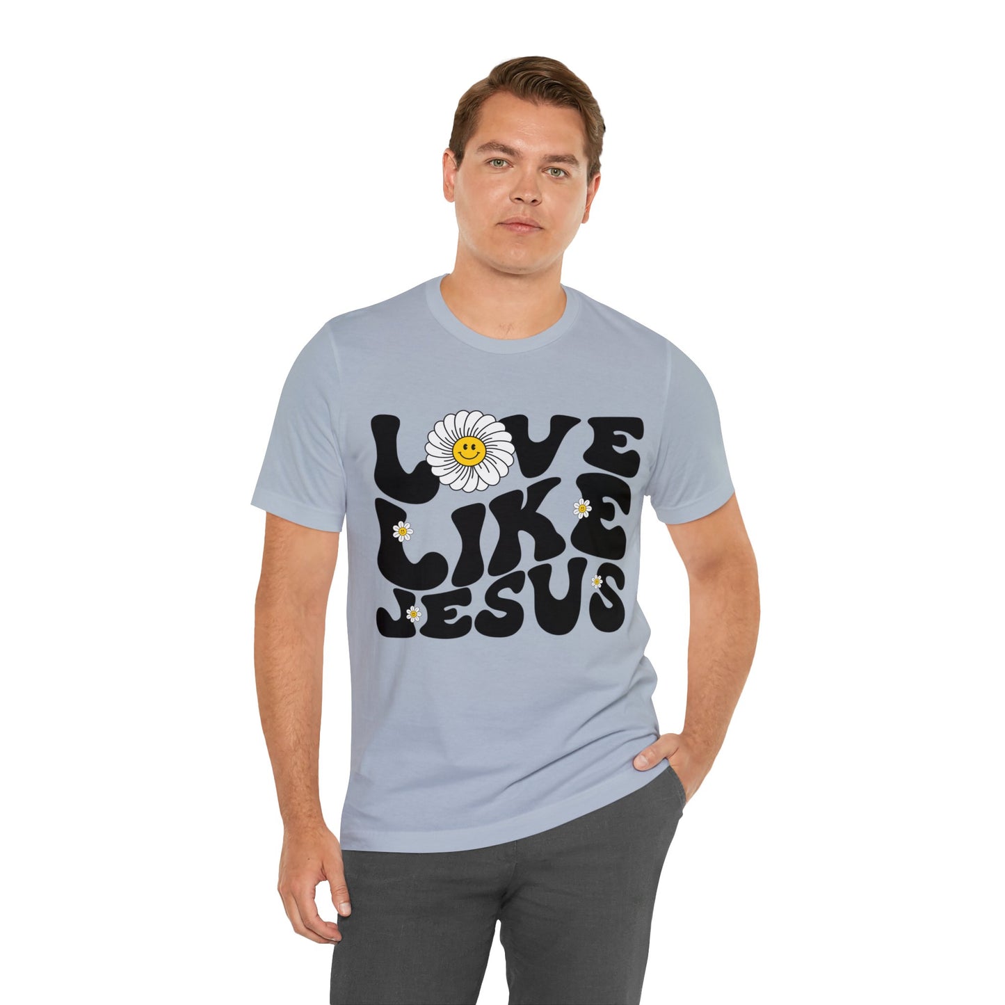 Retro Love Like Jesus Shirt, Cute Jesus Shirt, Women's Christian Clothing, Unisex Crewneck Christian Shirt, T851