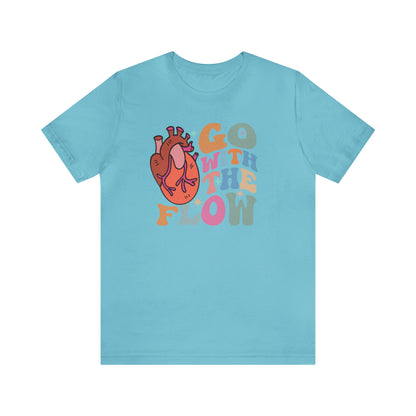 Go With the Flow shirt, Retro CVICU Cardiac Nurse Heart Flow Anatomy Shirt, Cath Lab RN T-Shirt, CCU TShirt, Cardiac Care Unit Tee, T563