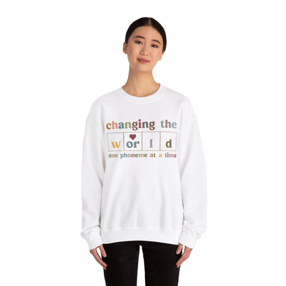 Changing The World One Phoneme At A Time Sweatshirt, Teach Kids to Read Sweatshirt, Kindergarten Teacher Sweatshirt, S1129