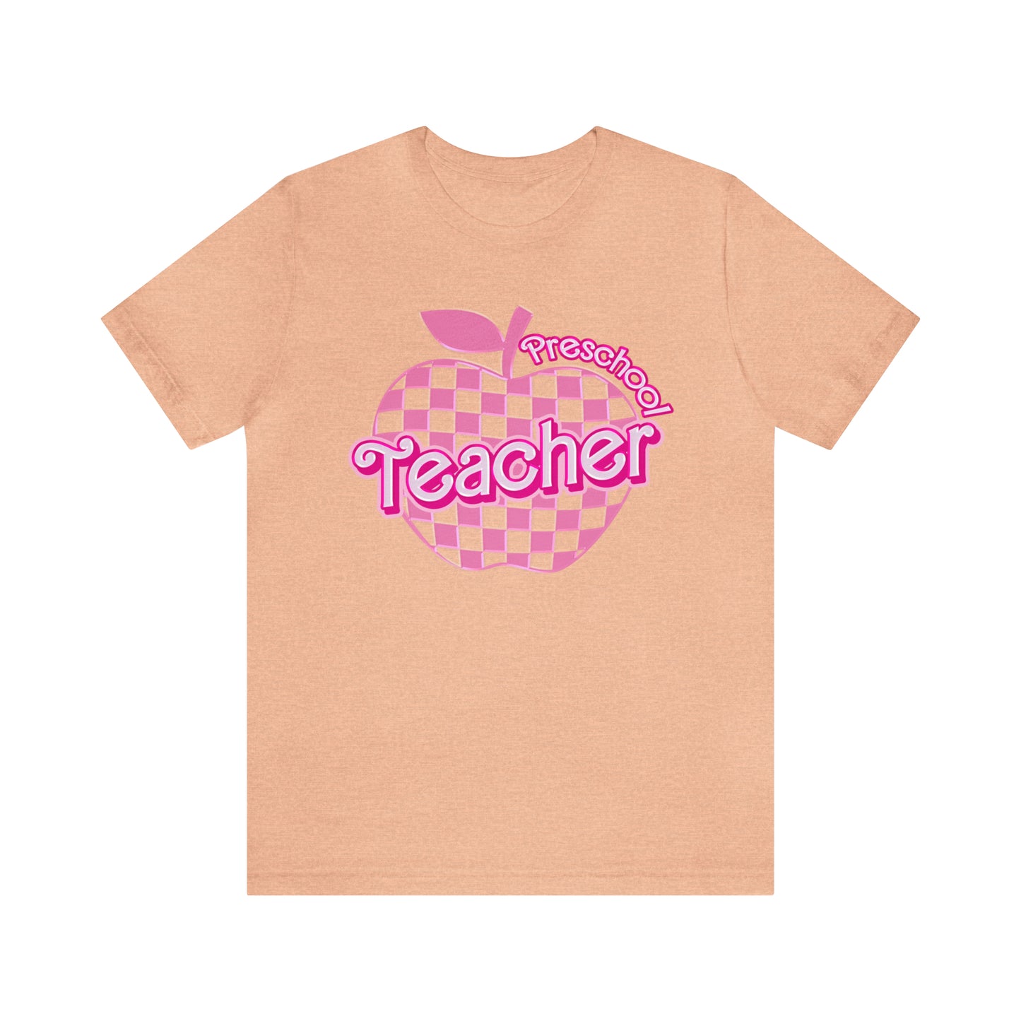 Preschool Teacher Shirt, Pink Teacher Shirts, Trendy Teacher Tshirt, Teacher Appreciation Checkered Teacher Tee, Gifts for Teachers, T798