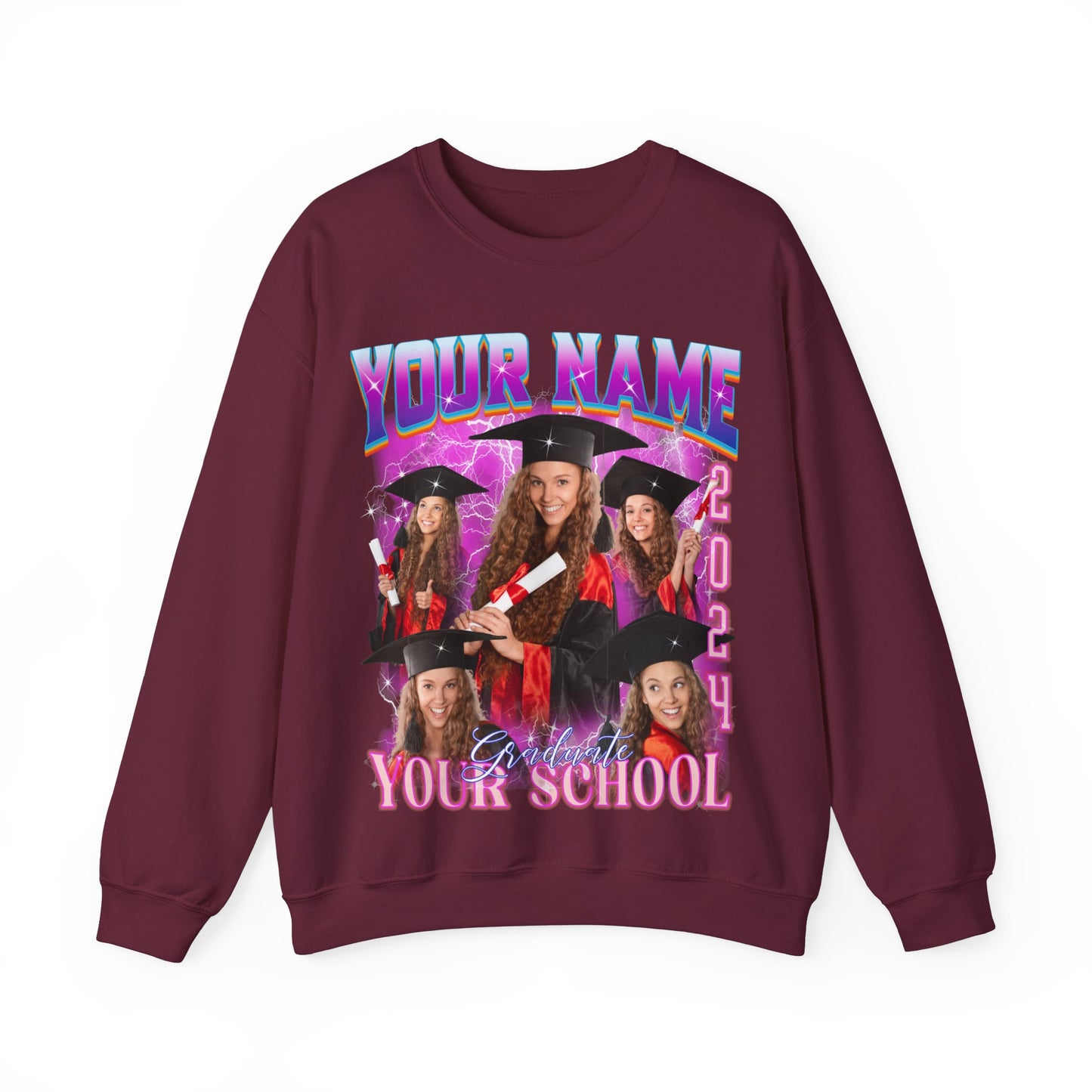 Graduation Party Sweatshirt, Custom Bootleg Rap Tee For Graduation, Custom Graduation Sweatshirt, Custom Photo Graduate Sweatshirt, S1634