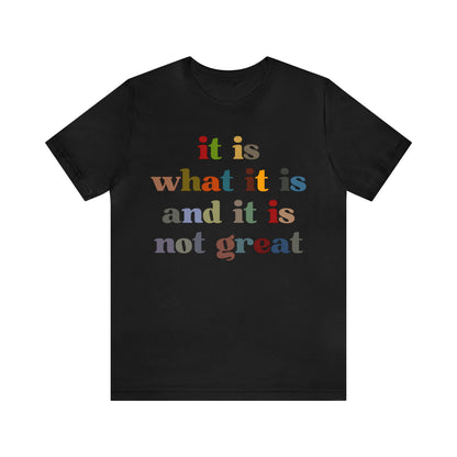 It Is What It Is And It Is Not Great Shirt, Funny Quote Shirt, Funny Meme Shirt, Funny Mood Shirt, Shirt for Women, Gift for Women, T1511