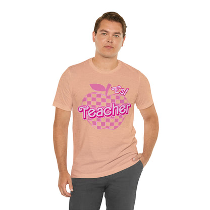 Esl teacher shirt, Pink Teacher Shirts, Teacher Appreciation Checkered Tee, Gifts for Teachers, Retro Teacher Shirt, Teacher Era, T800