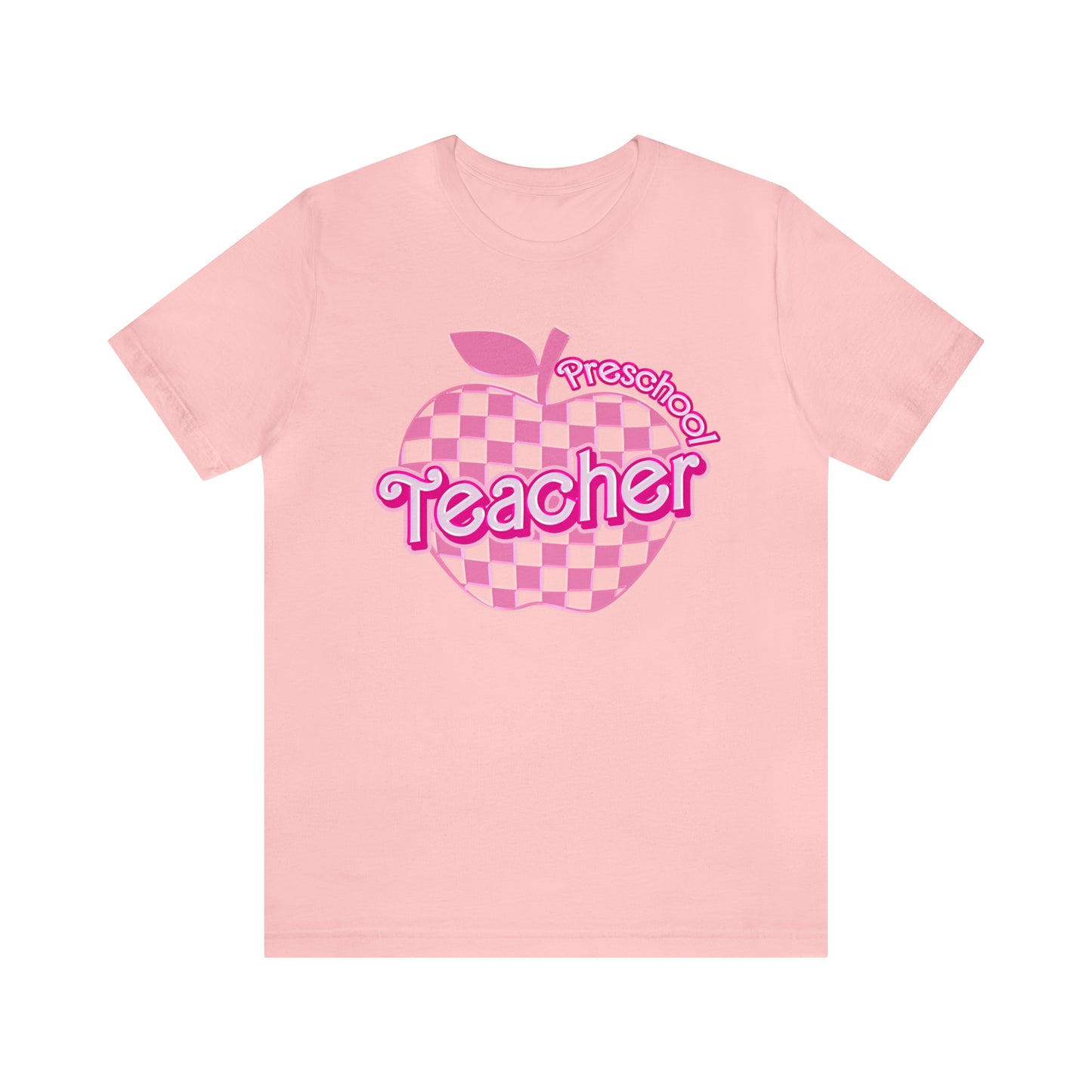 Preschool Teacher Shirt, Pink Teacher Shirts, Trendy Teacher Tshirt, Teacher Appreciation Checkered Teacher Tee, Gifts for Teachers, T798