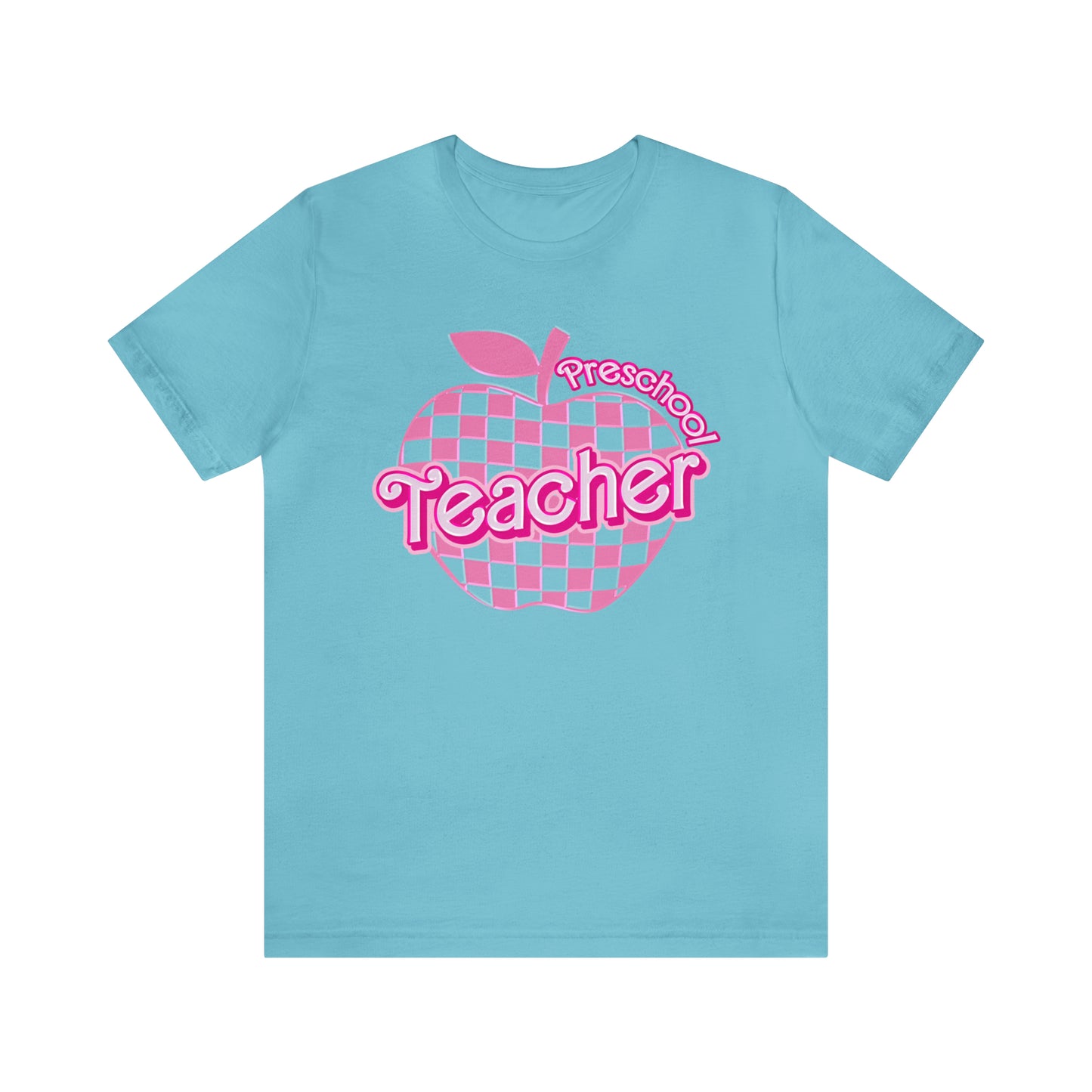 Preschool Teacher Shirt, Pink Teacher Shirts, Trendy Teacher Tshirt, Teacher Appreciation Checkered Teacher Tee, Gifts for Teachers, T798