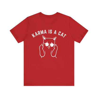 Karma Is A Cat Shirt, Funny Cat Shirt, Cat Mom Life Shirt, Cat Lover Shirt, Gift for Cat Mom, Shirt for Women, Oversized Shirt, T1113