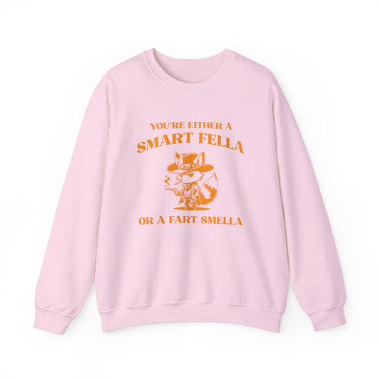 You Are Either A Smart Fella Or A Fart Smella Sweatshirt, Funny Sweatshirt, Funny Meme Sweatshirt, Silly Meme Sweatshirt, S1585