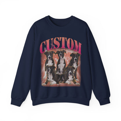 Retro Custom Your Own Bootleg Tee, Custom Cat Bootleg Tee, Custom Dog Bootleg Tee Custom dog portrait, Vintage Graphic 90s Sweatshirt, S1393