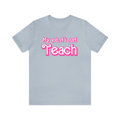 My Job is Just Teach Shirt, Pink Teacher Shirt, Trendy Teacher Shirt, Retro Back to school, Checkered Teacher Tee, Gifts For Teacher, T735