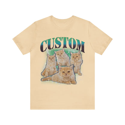 Retro Custom Cat Bootleg Tee, Custom Cat Shirt, Custom Cat Lover Gift, Custom dog portrait, Vintage Funny Cat Shirt, Bootleg Shirt, T1395