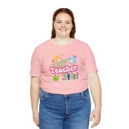 Social Studies teacher shirt, 90s shirt, 90s teacher shirt, colorful school secretary shirt, colorful school shirt, T546