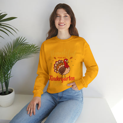 Thankful For My Kindergarten Turkey Sweatshirt, Thanksgiving Dinner Sweatshirt, Family Thanksgiving Shirt, Thanksgiving Turkey Shirt, SW860