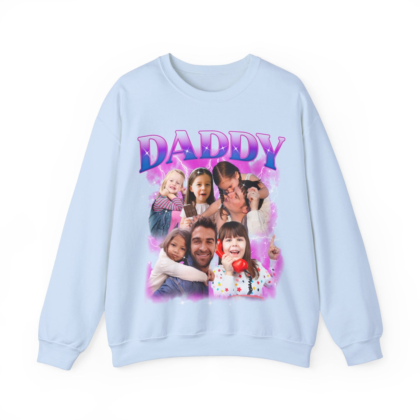 Custom Bootleg Rap Daddy Tee, Custom Photo Daddy Sweatshirt, Dad Shirt With Kid Face Photos Custom Father's Day Gift, Face Father Gift S1648