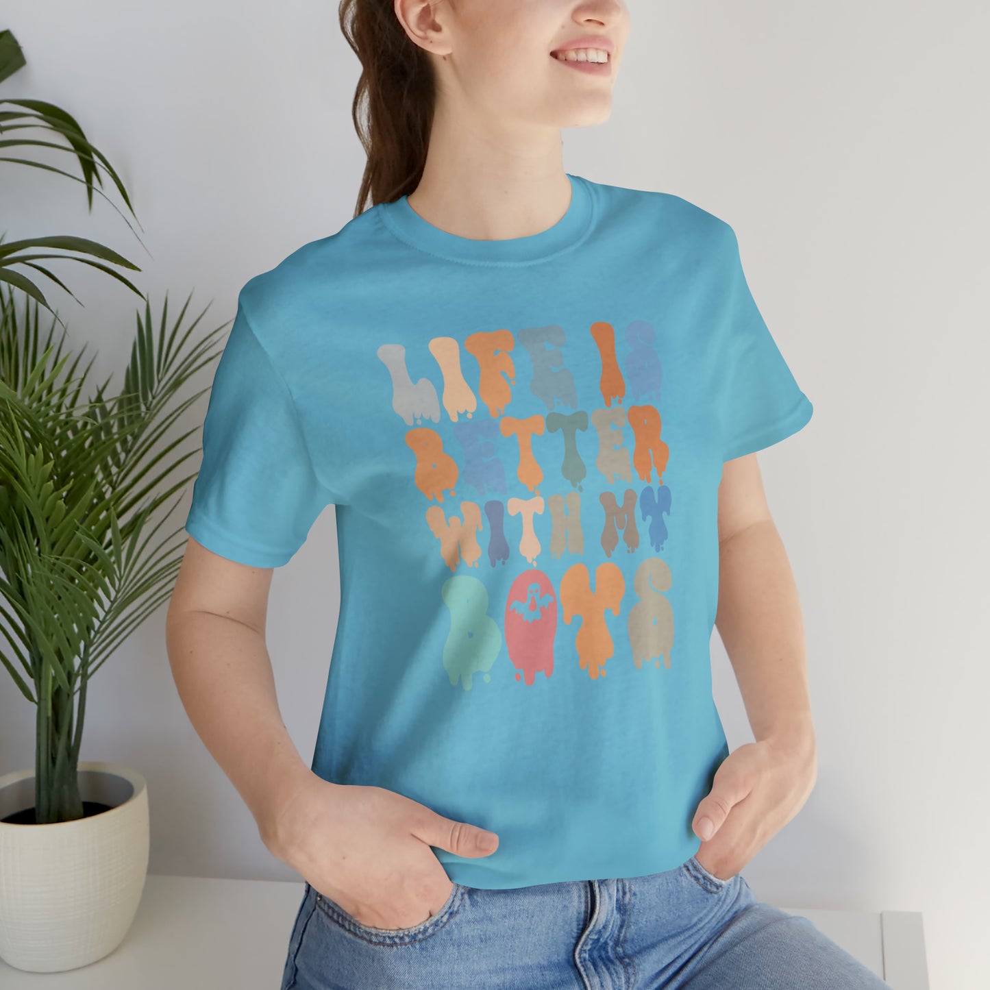 Cute Boy Mom Shirt for Birthday Gift for Mom, Life is better with my boys Shirt for Halloween Gift, T309