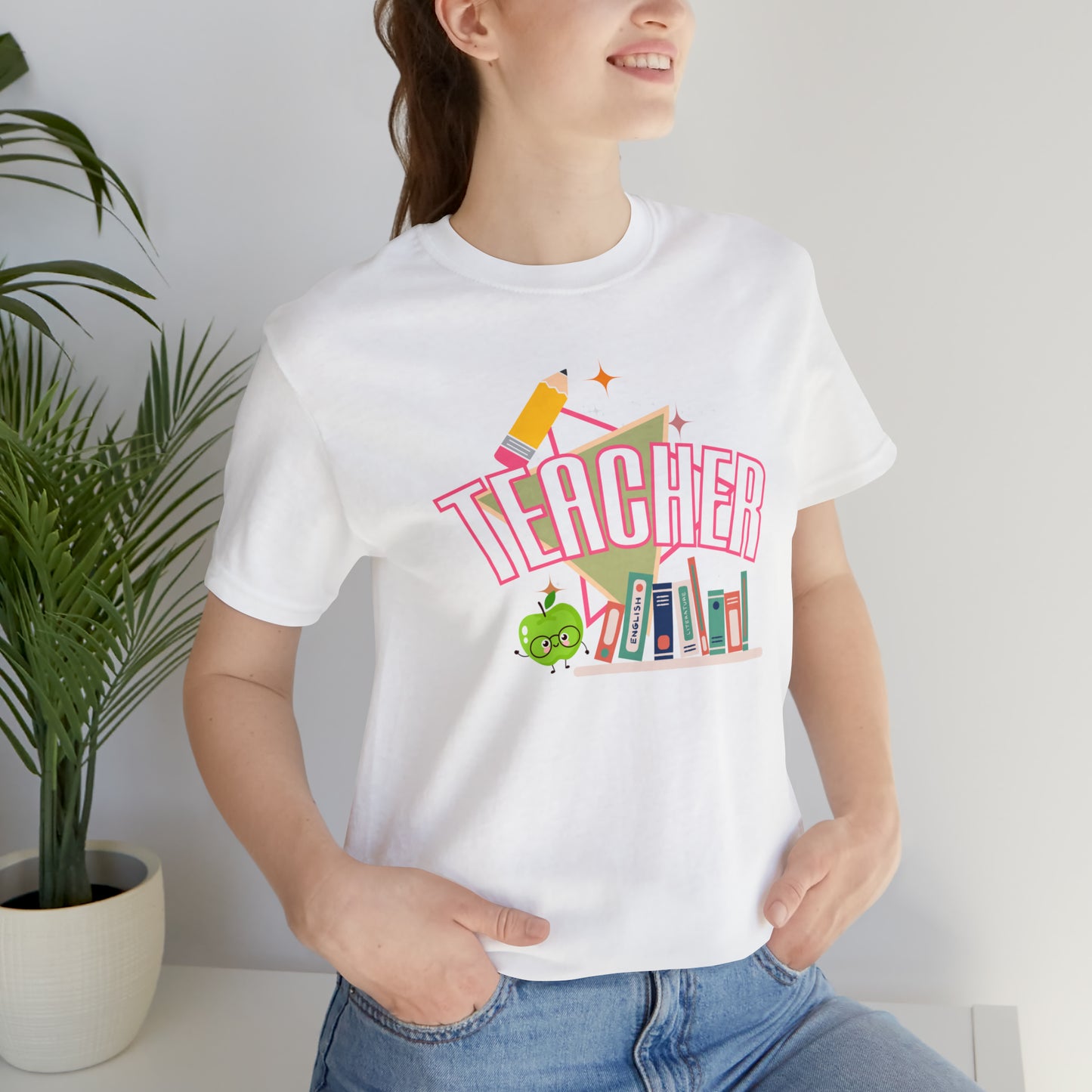 Pink Teacher Shirt, colorful teacher shirt, Teacher shirt, 90s shirt, 90s teacher shirt, colorful school shirt, T541