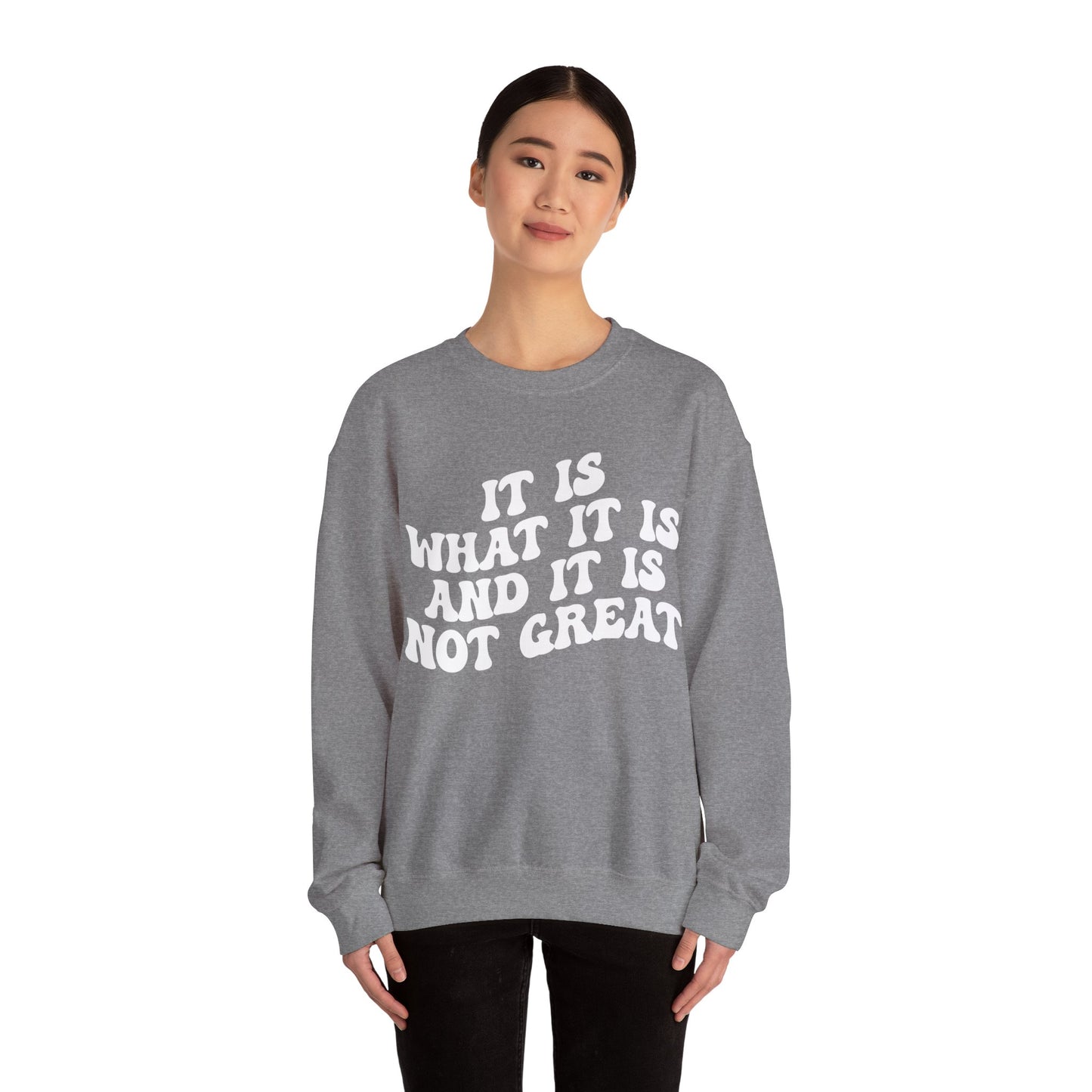 It Is What It Is And It Is Not Great Sweatshirt, Funny Quote Sweatshirt, Funny Meme Sweatshirt, Funny Mood Sweatshirt, S1514