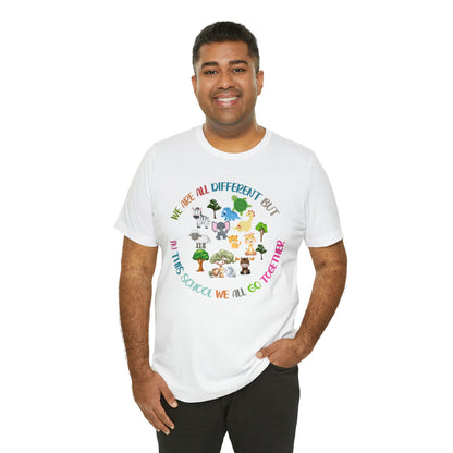 We Are Different But In This School We All Swim Together Shirt, Cute Teacher Shirt, Teacher Appreciation Shirt, T384