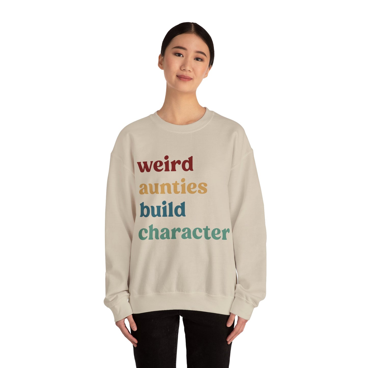 Weird Aunties Build Character Sweatshirt, Retro Auntie Sweatshirt, Best Auntie Sweatshirt from Mom, Gift for Best Auntie, S1097