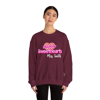 Personalized Teaching Sweethearts Valentines Day Sweatshirt, Teacher Valentine's Day Sweatshirts Teachers, Gift Sweater Hearts Day, SW1274