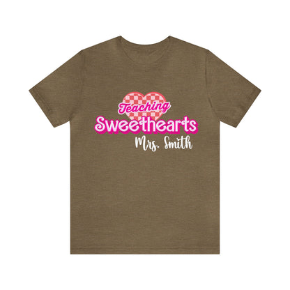 Personalized Teaching Sweethearts Valentines Day Shirt, Teacher Valentine's Day Shirts for Teachers, Gift Sweater for Hearts Day, T1274
