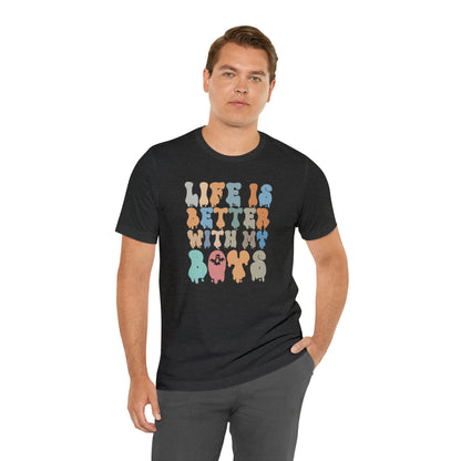 Cute Boy Mom Shirt for Birthday Gift for Mom, Life is better with my boys Shirt for Halloween Gift, T309