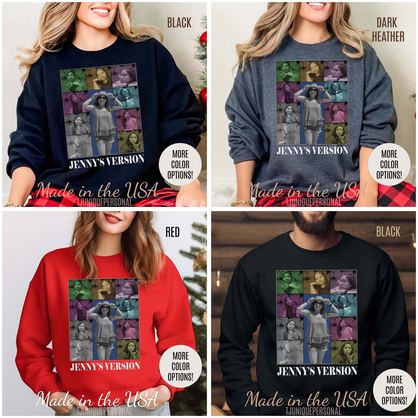 Custom Eras Tour Sweatshirt Personalized Name and Photo 90s Vintage Graphic Y2K Bootleg Rap Tee Funny Boyfriend Valentines Day Gift, S1361