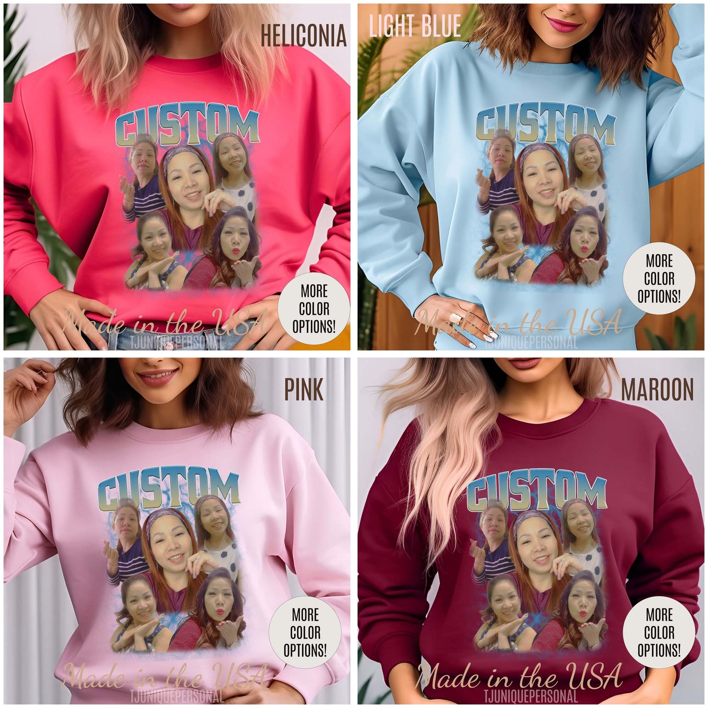 Custom Bootleg Rap Sweatshirt, Vintage Graphic 90s Custom Photo Sweatshirt, Custom Photo Sweatshirt, Sweatshirt Gift For Lover Rap, SW1328