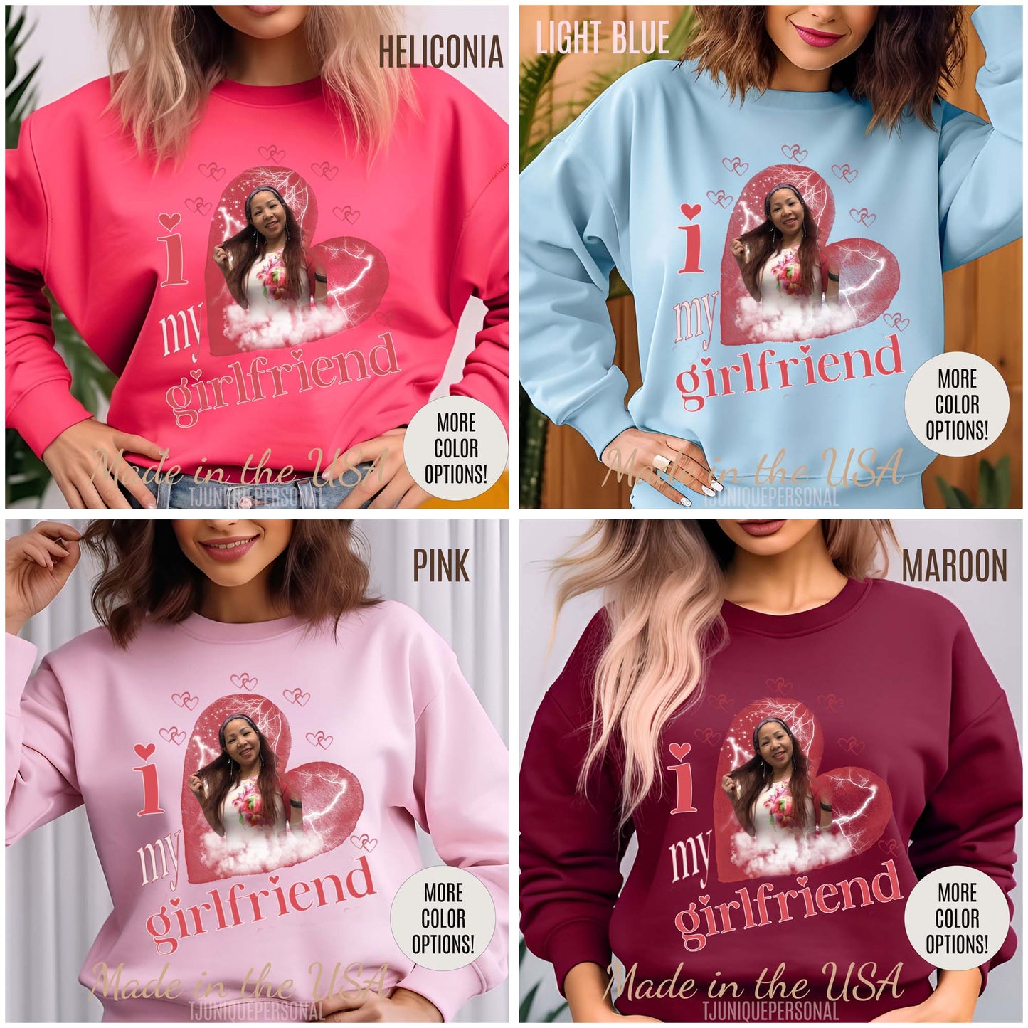 I Love My Girlfriend Sweatshirt Custom Picture, I Love My Girlfriend Custom Photo Sweatshirt, I Love My Girlfriend Sweatshirt Custom, SW1342