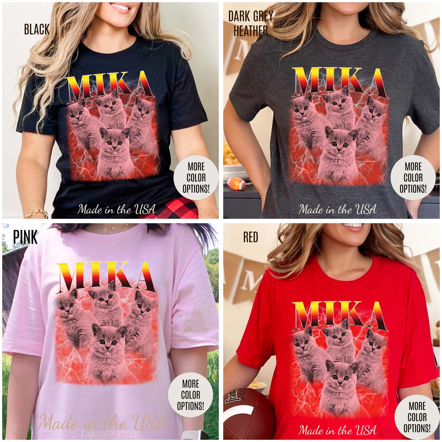 Pet Custom Vintage Shirt, Custom Bootleg Rap Tee Cat, Cat Bootleg Retro 90's Tee Gift For Her, Customize Pet Shirts, T1332