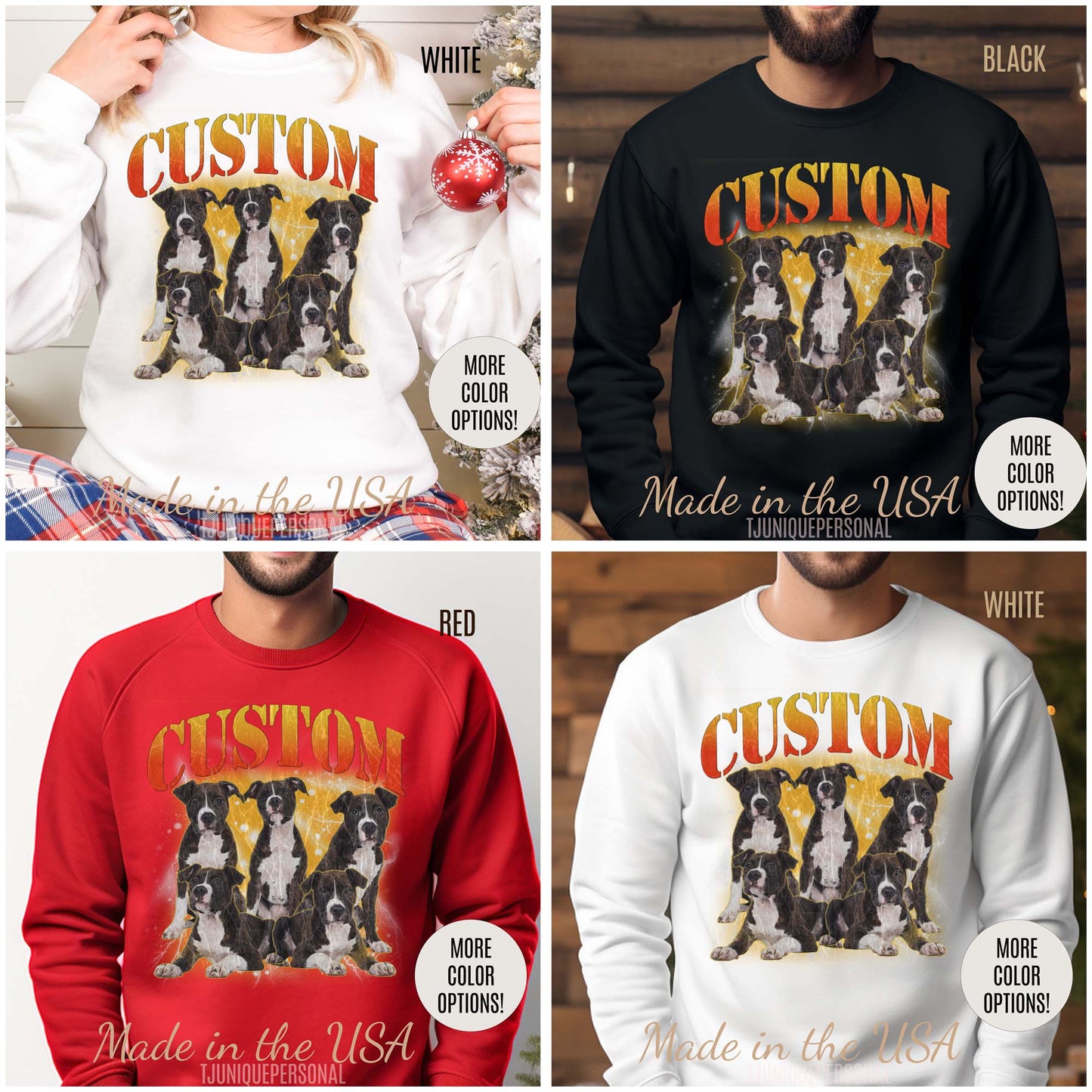 Retro Custom Your Own Bootleg Tee, Custom Cat Bootleg Tee, Custom Dog Bootleg Tee Custom dog portrait, Vintage Graphic 90s Sweatshirt, S1390