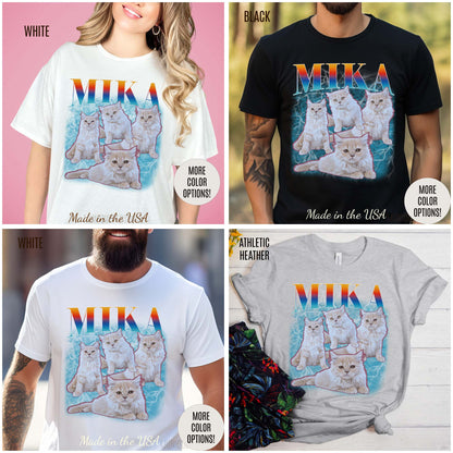 Pet Custom Vintage Shirt, Custom Bootleg Rap Tee Cat, Cat Bootleg Retro 90's Tee Gift For Her, Customize Pet Shirts, T1333