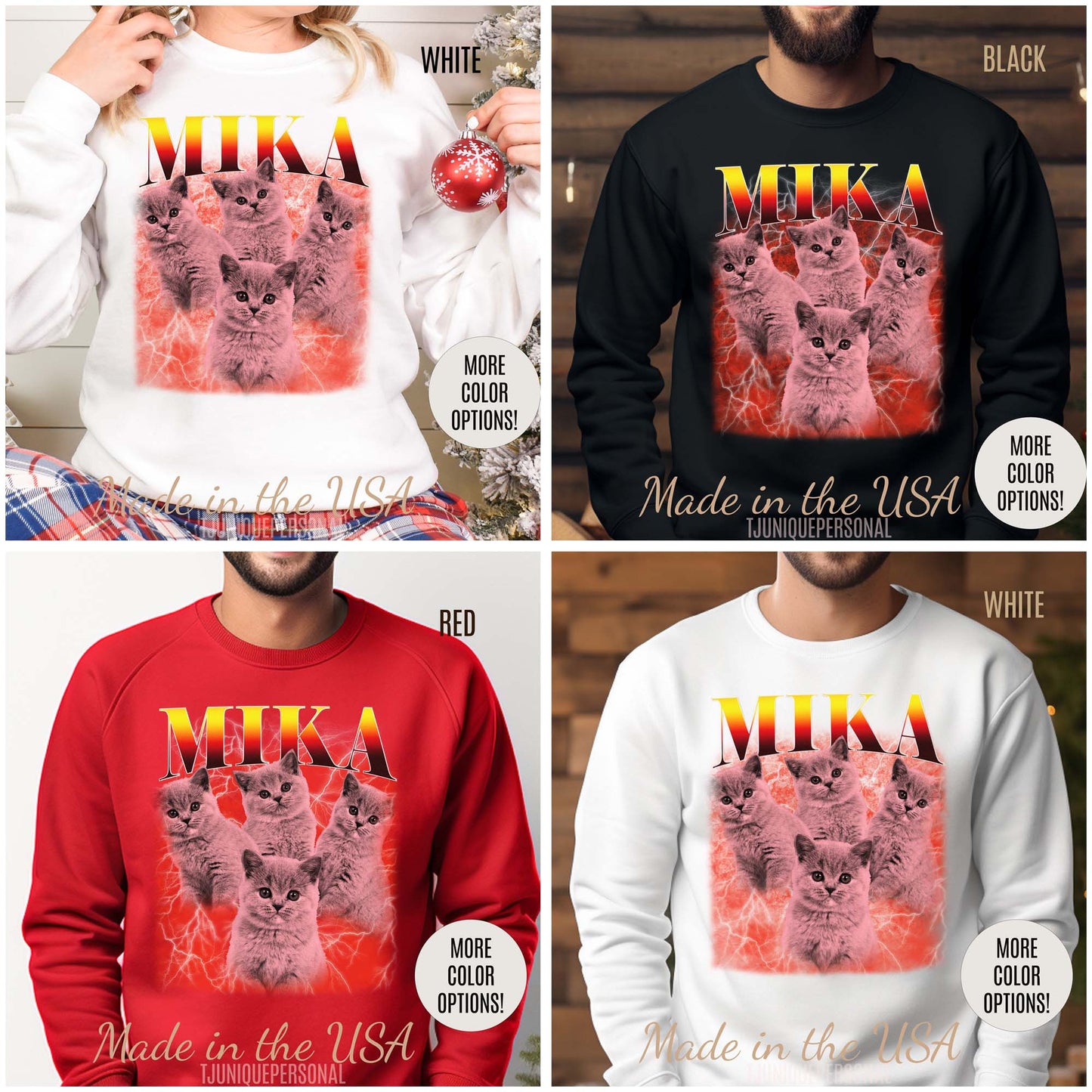 Pet Custom Vintage Sweatshirt, Custom Bootleg Rap Sweatshirt Cat Bootleg Retro 90's Sweatshirt Gift For Her, Customize Pet Sweatshirt, S1332