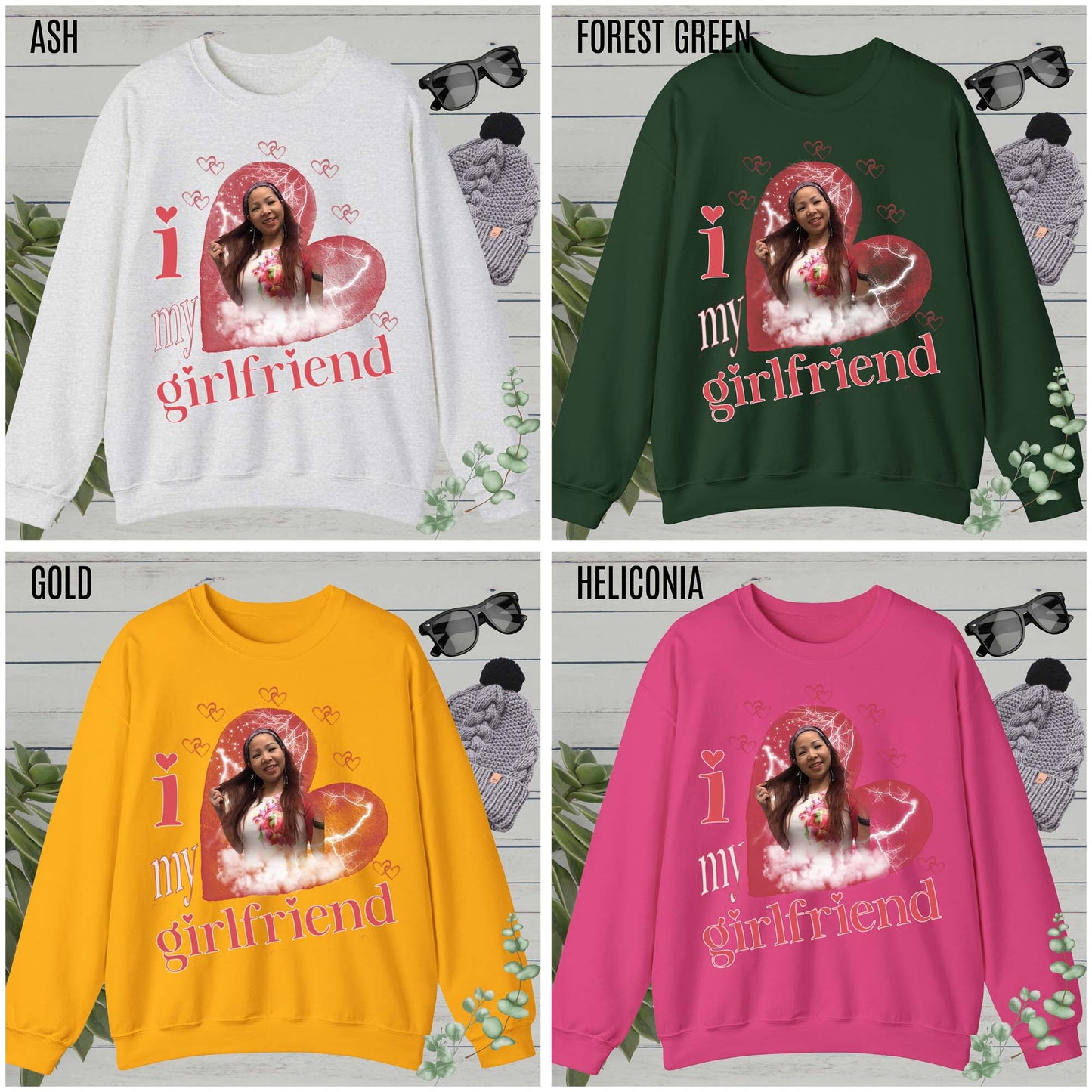 I Love My Girlfriend Sweatshirt Custom Picture, I Love My Girlfriend Custom Photo Sweatshirt, I Love My Girlfriend Sweatshirt Custom, SW1342