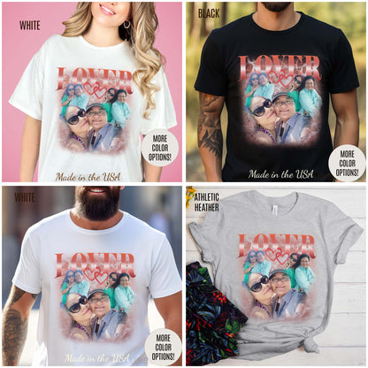 Custom Bootleg Tee for couple, Custom shirt for couple, Custom bootleg tee photo shirt for lover, couple shirt for lover, T1329