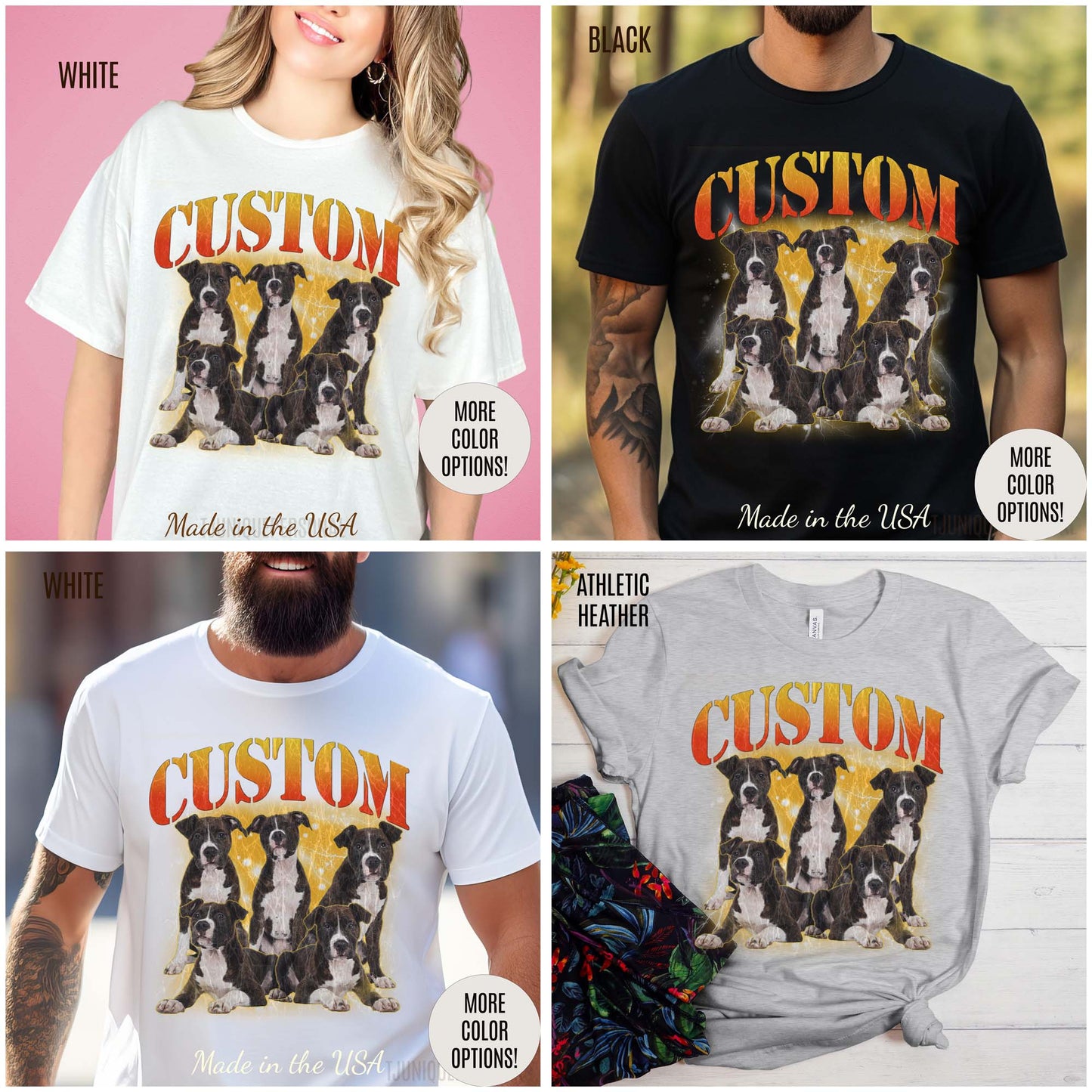 Retro Custom Your Own Bootleg Tee, Custom Cat Bootleg Tee, Custom Dog Bootleg Tee, Custom dog portrait, Vintage Graphic 90s Tshirt, T1390