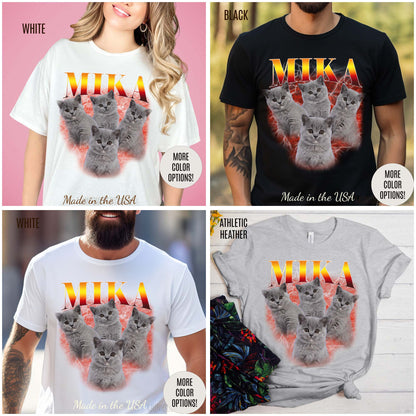 Pet Custom Vintage Shirt, Custom Bootleg Rap Tee Cat, Cat Bootleg Retro 90's Tee Gift For Her, Customize Pet Shirts, T1334