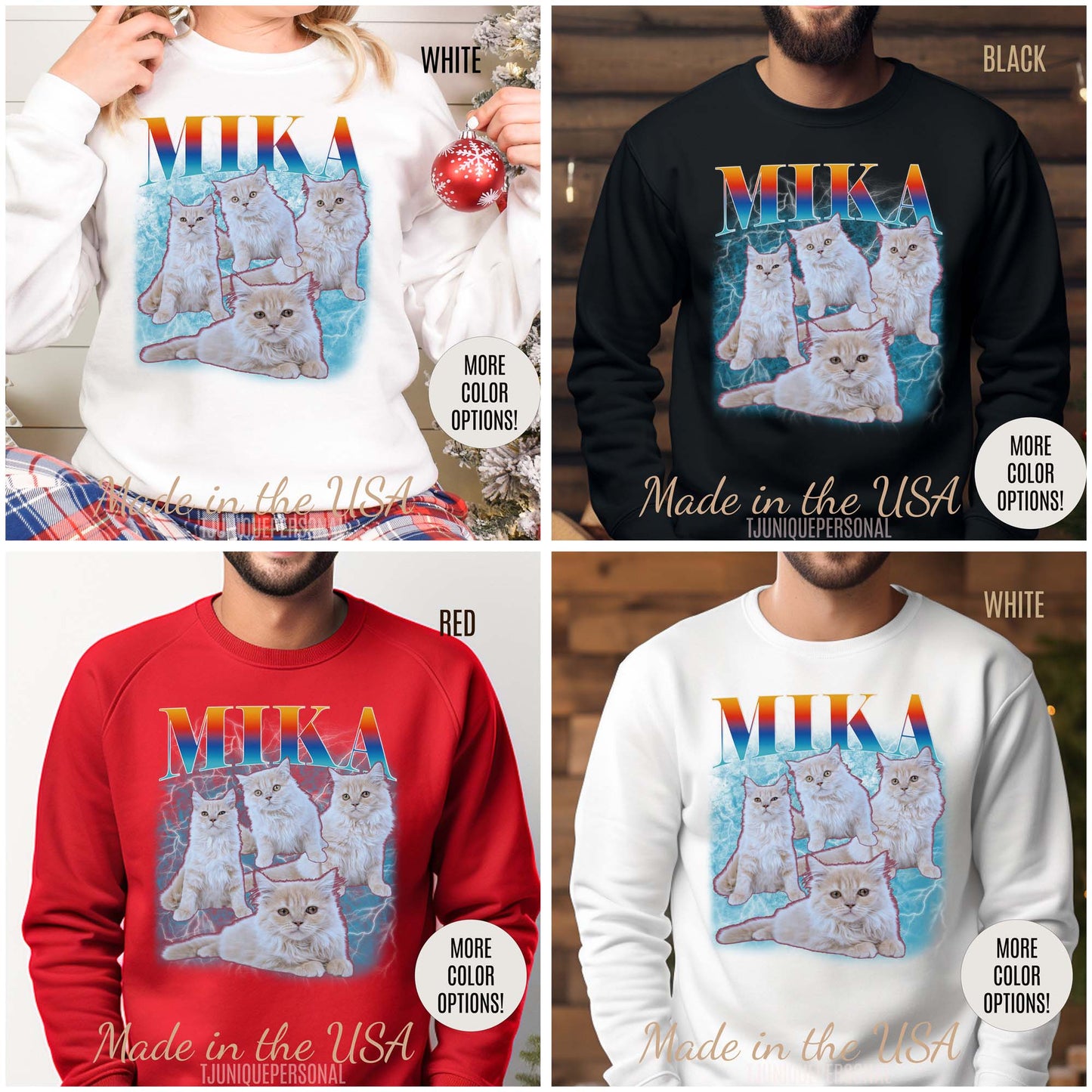 Pet Custom Vintage Sweatshirt, Custom Bootleg Rap Sweatshirt Cat Bootleg Retro 90's Sweatshirt Gift For Her, Customize Pet Sweatshirt, S1333