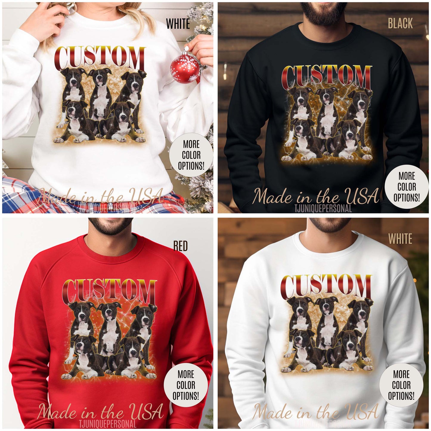 Custom Pet Vintage Washed Sweatshirt, Retro 90s Bootleg Rap Sweatshirt, Personalized Pet Photo Prints Sweatshirt, Ideal for Pet Lover, S1339