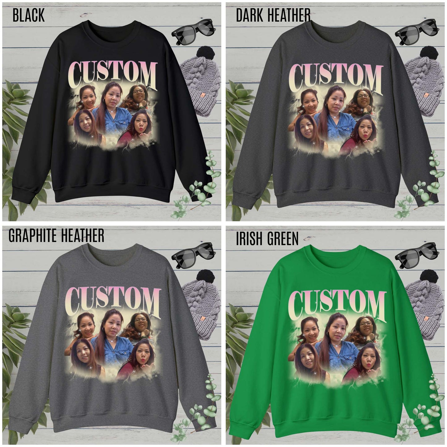 Custom Your Own Bootleg Tee, Retro Custom Bootleg Rap Tee, Custom Photo Sweatshirt, Insert Your Design Vintage Graphic 90s Sweatshirt, S1384