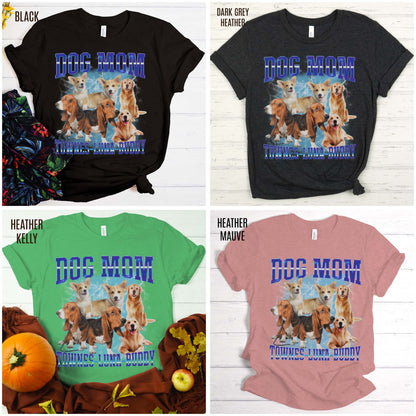 Custom Retro Dog Bootleg Shirt, Dog Mom Shirt, Dog Bootleg Retro 90's Tee, Custom Pet Photo, Custom Pet Portrait, Pet Lovers Gift, T1428