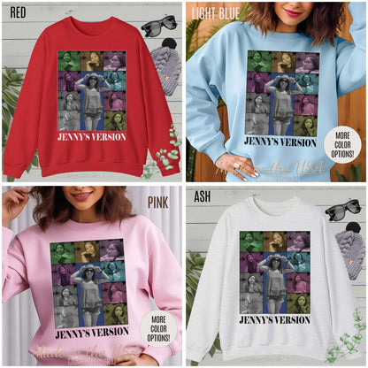 Custom Eras Tour Sweatshirt Personalized Name and Photo 90s Vintage Graphic Y2K Bootleg Rap Tee Funny Boyfriend Valentines Day Gift, SW1361