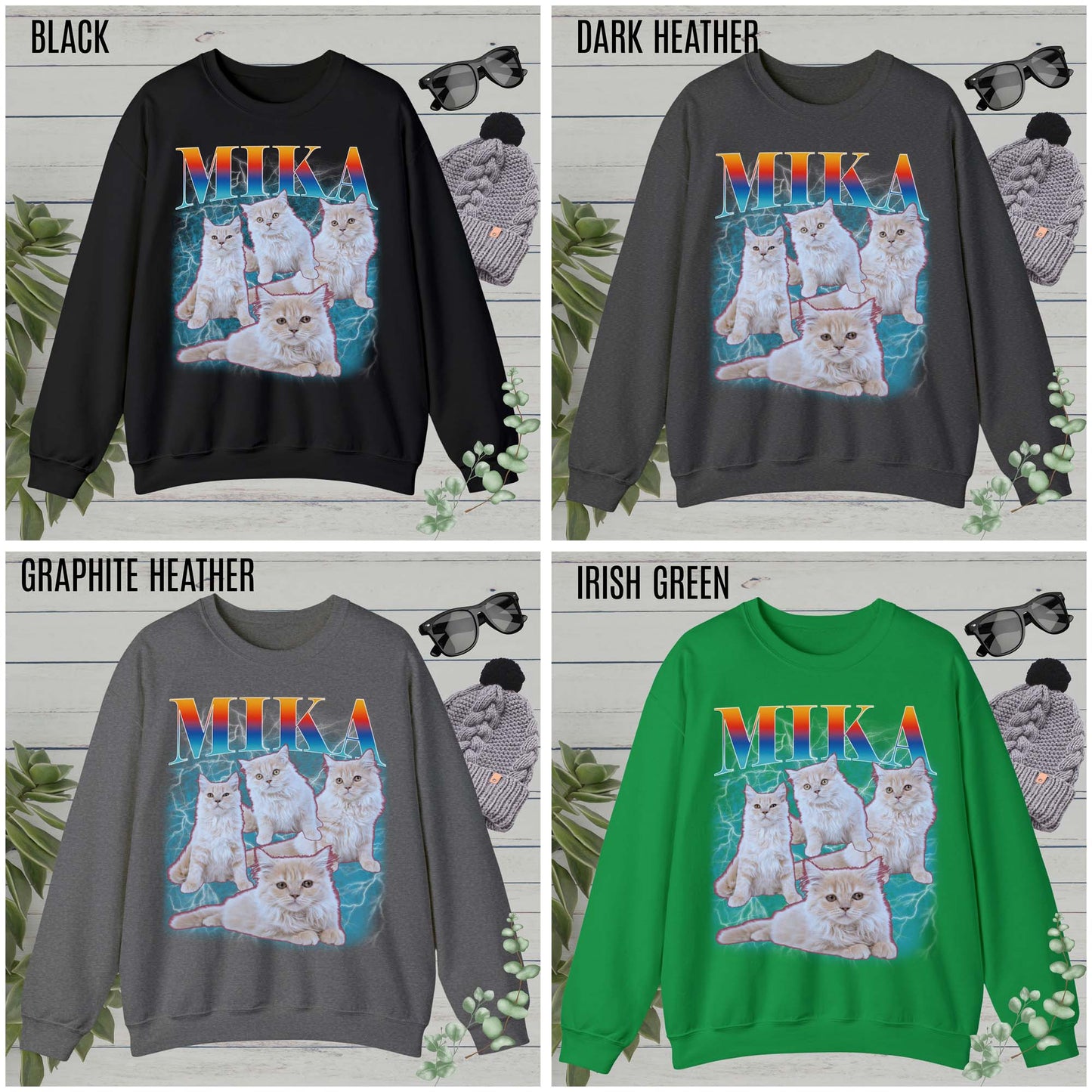 Pet Custom Vintage Sweatshirt, Custom Bootleg Rap Sweatshirt Cat Bootleg Retro 90's Sweatshirt Gift For Her, Customize Pet Sweatshirt, S1333