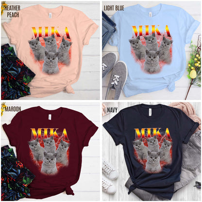 Pet Custom Vintage Shirt, Custom Bootleg Rap Tee Cat, Cat Bootleg Retro 90's Tee Gift For Her, Customize Pet Shirts, T1334