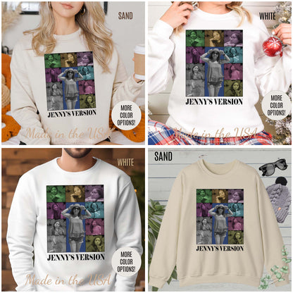 Custom Eras Tour Sweatshirt Personalized Name and Photo 90s Vintage Graphic Y2K Bootleg Rap Tee Funny Boyfriend Valentines Day Gift, S1361